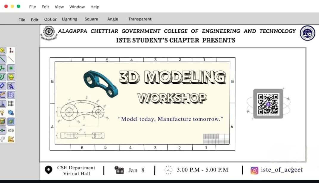 3D Modelling Workshop poster